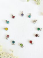 Add - on birthstone charms for necklace, Crystal charm for necklace, Personalized jewelry, Stainless Steel charm, Crystal birthstone charms