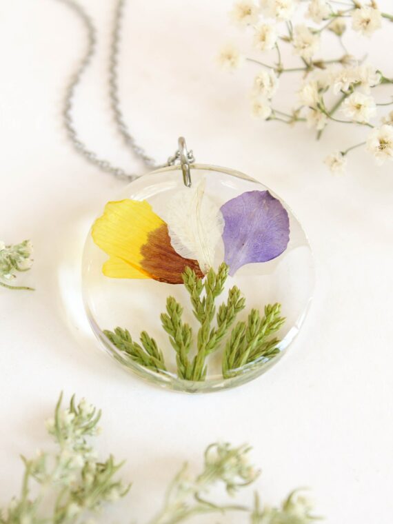 Combined birth flower bouquet necklace - Personalized Family gift idea