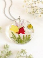 Combined birth flower bouquet necklace - Personalized Family gift idea