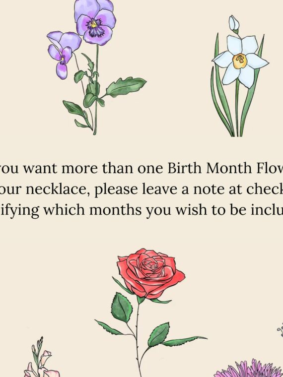 Personalized Birth Flower Pendant Necklace - Birthday Gift For Women Friends