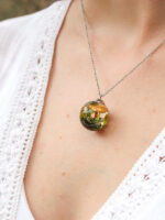 Garden Mushroom Necklace with Real Plants - Gifts for Gardeners
