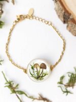 Real Mushroom Terrarium Bracelet with Moss for Nature Lovers