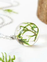 Botanical necklace, Real plant necklace, Moss jewelry, Nature inspired gifts, Terrarium necklace, Woodland necklace, Gift for him or her