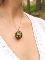Woodland Inspired Necklace with Dried Mushroom and Moss