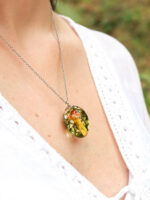 Botanical Inspired Necklace – Dried Mushroom Necklace with Moss