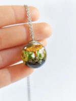 Garden Mushroom Necklace with Real Plants - Gifts for Gardeners