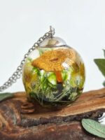 Garden Mushroom Necklace with Real Plants - Gifts for Gardeners