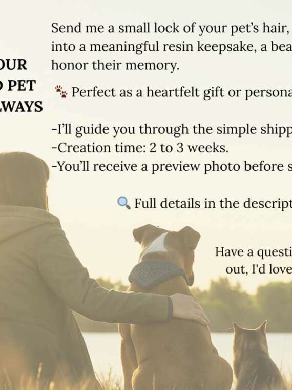 Custom Pet Memorial Necklace – Personalized Keepsake with Pet Hair & Preserved Rose