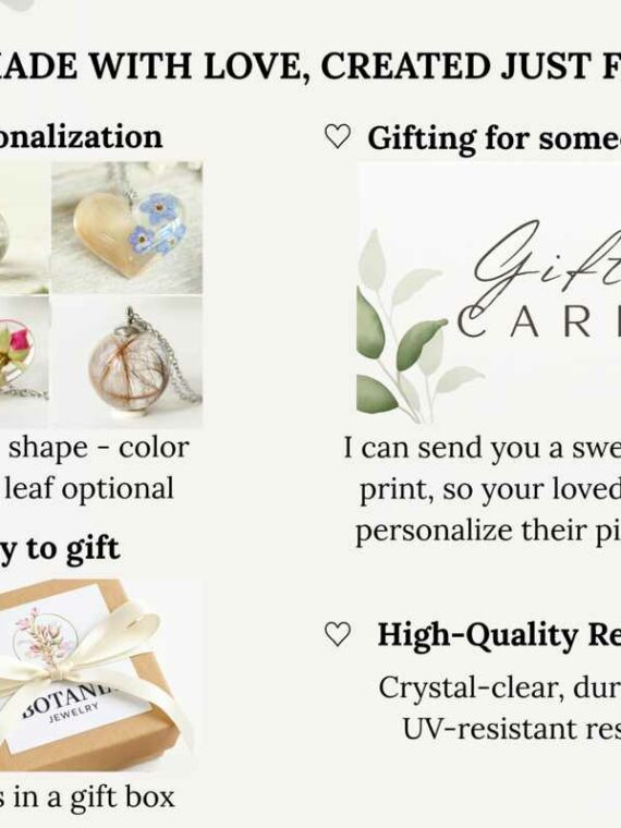 Custom Pet Memorial Necklace – Personalized Keepsake with Pet Hair & Preserved Rose