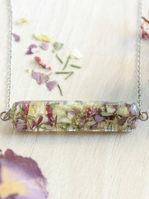 Preserved Flower Wedding Bouquet Necklace – Custom Jewelry with Your Real Flowers