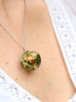Nature Necklace with Mushroom and Moss