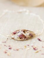 Funeral Flower Keepsake Bracelet – Memorial Jewelry with Real Preserved Flowers
