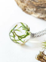 Botanical necklace, Real plant necklace, Moss jewelry, Nature inspired gifts, Terrarium necklace, Woodland necklace, Gift for him or her