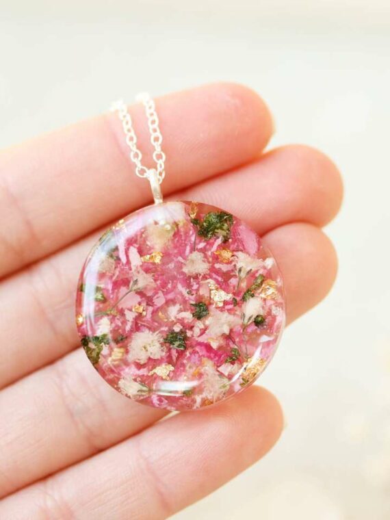 Flower Preservation Wedding Resin Necklace | Keepsake Gift for Bride