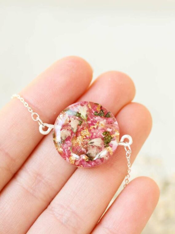 Wedding Bouquet Preservation Bracelet – Custom Resin Jewelry with Your Real Flowers