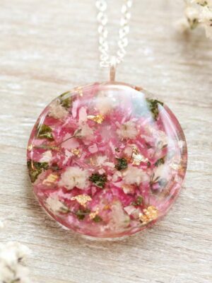 Flower Preservation Wedding Resin Necklace | Keepsake Gift for Bride