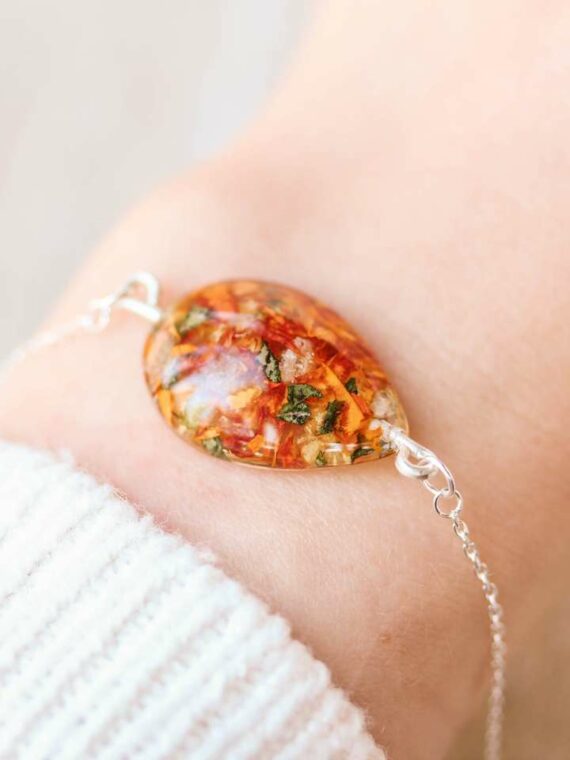 Wedding Flower Preservation Bracelet | Custom Bridal Keepsake with Real Flowers