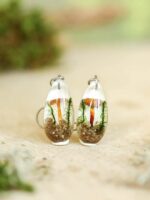 Real Mushrooms Teardrop Terrarium Earrings, Nature Lovers Gifts