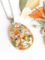 Bridal Bouquet Flower Preservation Necklace – Personalized Wedding Keepsake