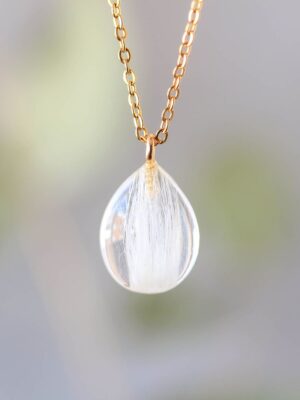Flower memorial keepsake necklace, Handmade with Dried flower jewelry, Memorial gift for loss, Funeral flower keepsake