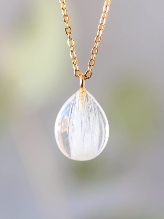 Flower memorial keepsake necklace, Handmade with Dried flower jewelry, Memorial gift for loss, Funeral flower keepsake